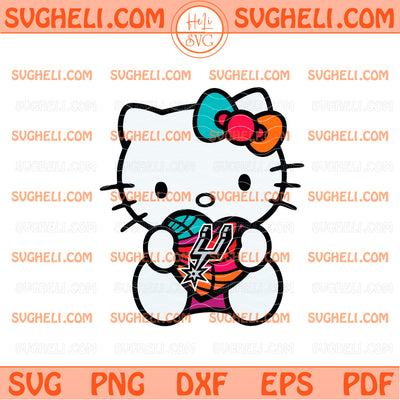 Hello Kitty San Antonio Spurs Heart Svg Kitty Spurs Svg