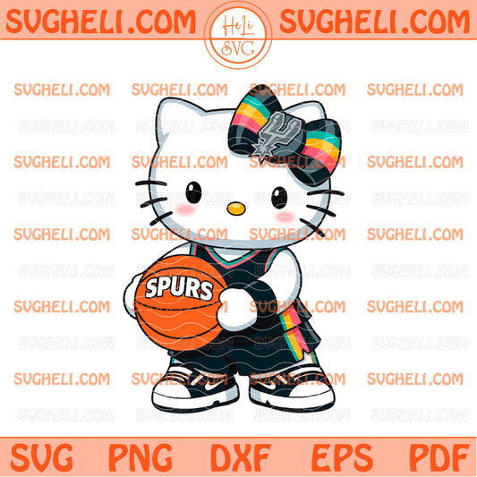 Hello Kitty San Antonio Spurs NBA Svg Kitty Spurs 2026 Svg