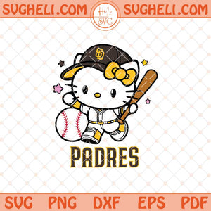 Hello Kitty San Diego Padres Baseball Svg Kitty Baseball Svg Png Dxf Eps Files