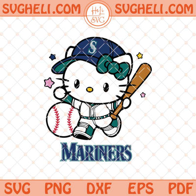 Hello Kitty Seattle Mariners Baseball Svg Kitty Baseball Svg Png Dxf Eps Files