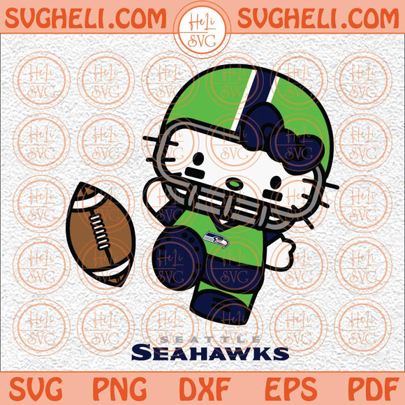 Hello Kitty Seattle Seahawks Football Svg Seattie Football Svg Png Dxf Eps Files