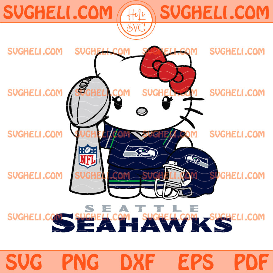 Hello Kitty Seattle Seahawks Super Bowl LX 2026 Svg