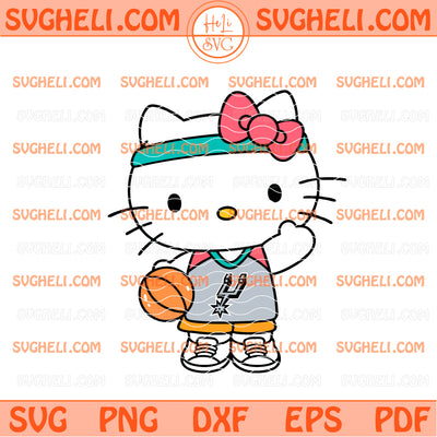 Hello Kitty Spurs Basketball Svg Hello Kitty Basketball Svg