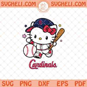 Hello Kitty St Louis Cardinals Baseball Svg Kitty Baseball Svg Png Dxf Eps Files
