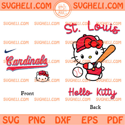 Hello Kitty St Louis Cardinals MLB Svg Hello Kitty MLB Svg
