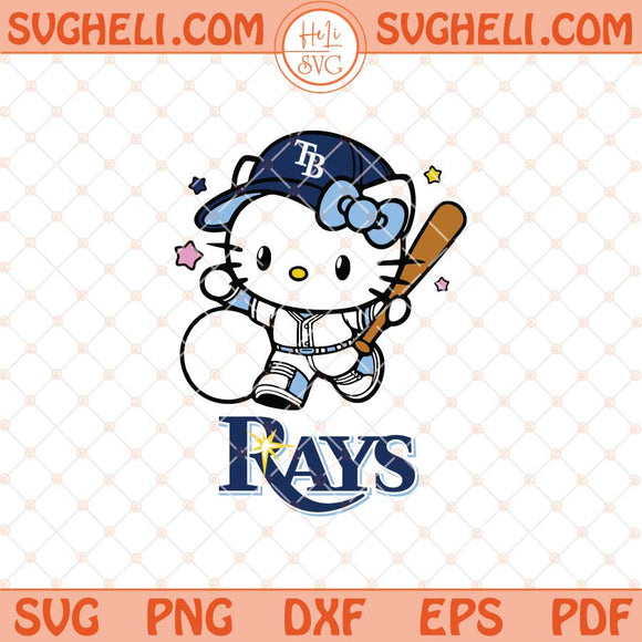 Hello Kitty Tampa Bay Rays Baseball Svg Kitty Baseball Svg Png Dxf Eps Files