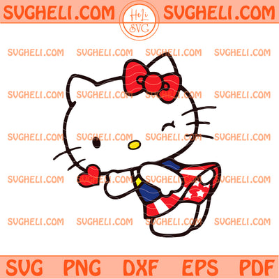 Hello Kitty USA Fourth of July Svg Patriotic Kitty Svg