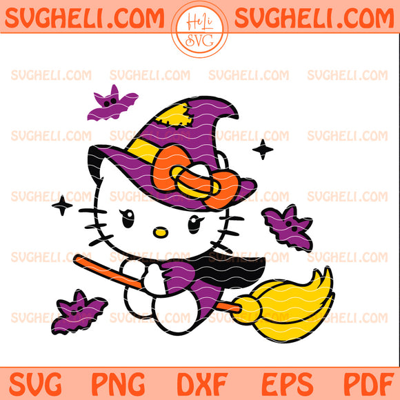 Hello Kitty Witch Svg Cute Halloween Witch Hello Kitty Svg