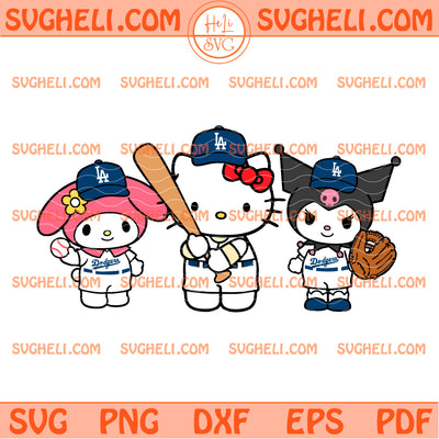 Hello Kitty and Friends Los Angeles Dodgers Svg Dodgers Svg