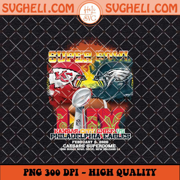 Helmet Kansas City vs Philadelphia Eagles Super Bowl LIX Png Sublimation Files