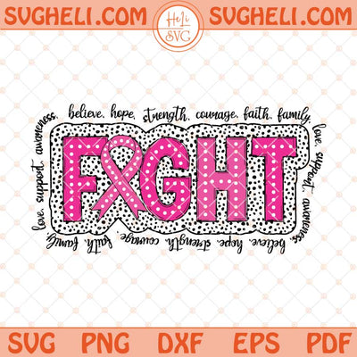 Her Fight Is Our Fight Png Breast Cancer Svg Pink Ribbon Svg Png Dxf Eps Files