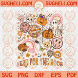 Here For The Boos Png Groovy Leopard Checkered Retro Halloween Svg Png Sublimation Dxf Eps Files