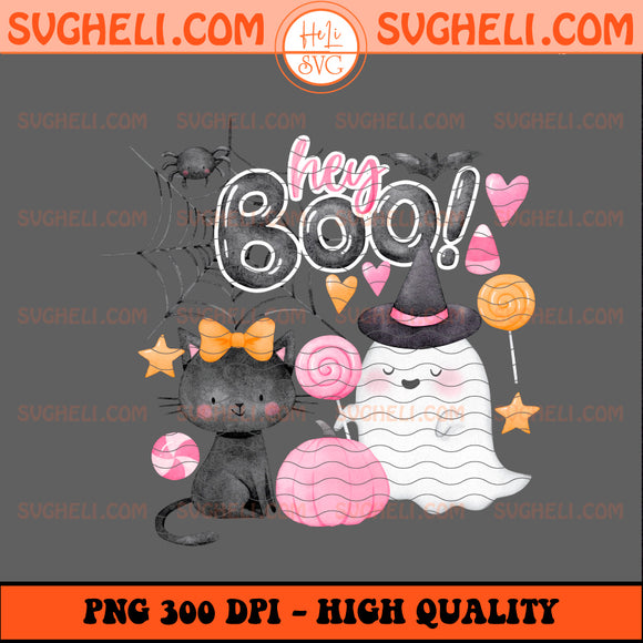 Hey Boo Png Retro Halloween Png Ghost Love Png