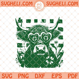 Highland Cow St Patrick's Day Svg Retro St Patricks Day Svg Png Dxf Eps Files