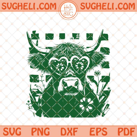 Highland Cow St Patrick's Day Svg Retro St Patricks Day Svg Png Dxf Eps Files