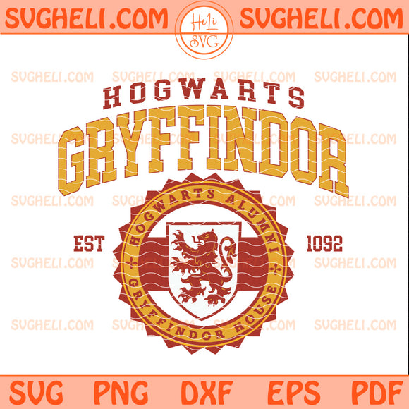 Hogwarts Gryffindor Est 1092 Svg Harry Potter Hogwarts Svg