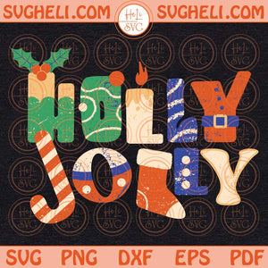 Holly Jolly Christmas Svg Retro Christmas Svg Christmas Vibes Svg Png Dxf Eps