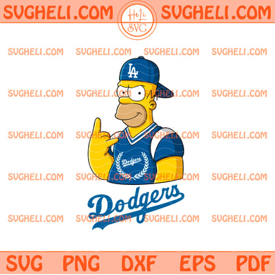 Homer Simpson Los Angeles Dodgers Baseball 2026 Svg