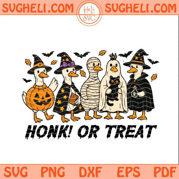 Honk or Treat Halloween Goose Svg Goose Witchy Halloween Svg Png Dxf Eps Pdf Files