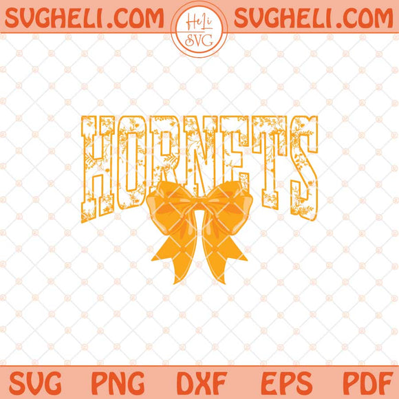 Hornets Baseball Floral Toile Water Color Coquette Bow Svg Png Dxf Eps Files