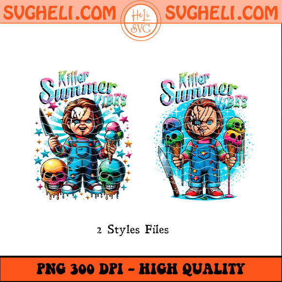 Horror Chucky Killer Summer Vibes Png Halloween Png Sublimation Design