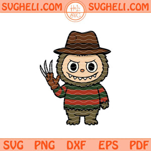Horror Labubu Svg Cute Labubu Freddy Krueger Horror Svg Png Dxf Eps Files