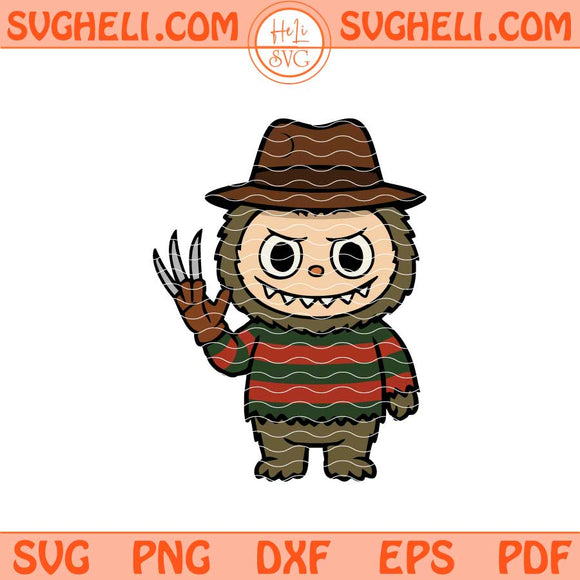 Horror Labubu Svg Cute Labubu Freddy Krueger Horror Svg Png Dxf Eps Files