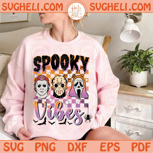 Horror Movie Halloween Svg Spooky Vibes Svg Groovy Scary Movie Svg Png Sublimation Dxf Eps Files