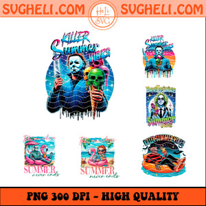 Horror Movie Summer Vibes Png Bundle Summer Halloween Png Sublimation Design