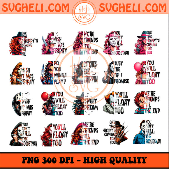 Horror Movies Halloween Png Bundle Horror Characters Bundle