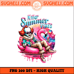 Horror Pennywise Summer Vibes Png Halloween Png Sublimation Design