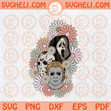 Horror movie Halloween Scream Jason Png Boho Groovy Halloween Svg Png Sublimation Dxf Eps Files