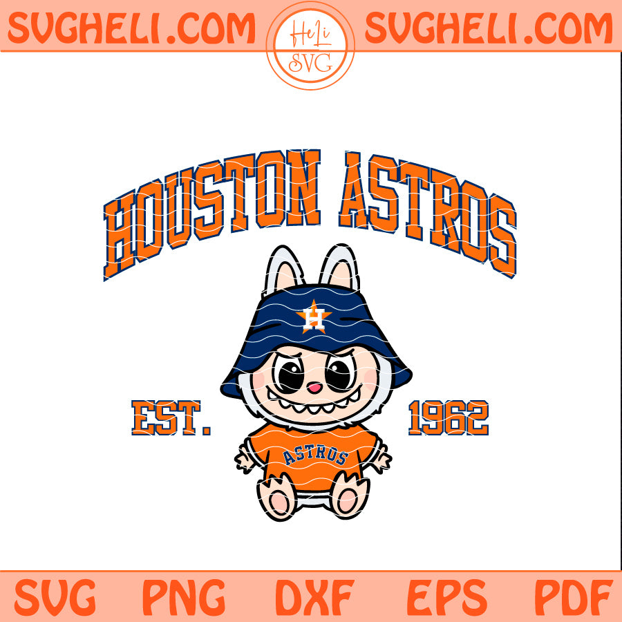 Houston Astros Labubu Baseball Svg Labubu MLB Svg