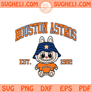 Houston Astros Labubu Baseball Svg Labubu MLB Svg Png Dxf Eps Pdf Files