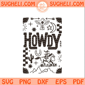 Howdy Cowboy Retro Floral Western Svg Trendy Western Svg