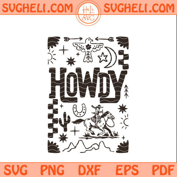 Howdy Cowboy Retro Floral Western Svg Trendy Western Svg