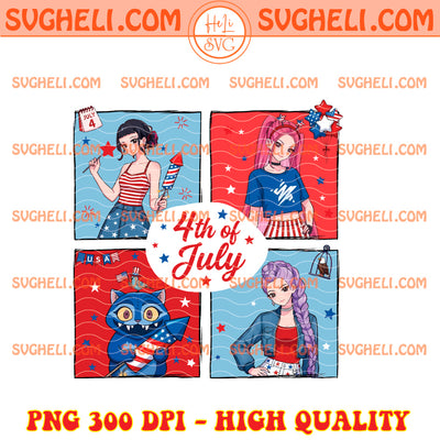 Huntrix 4th Of July Png KPop Demon Hunters Huntrix USA Png