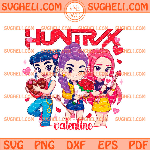Huntrix Anime Valentine Svg Mira Rumi Zoey Valentine Svg