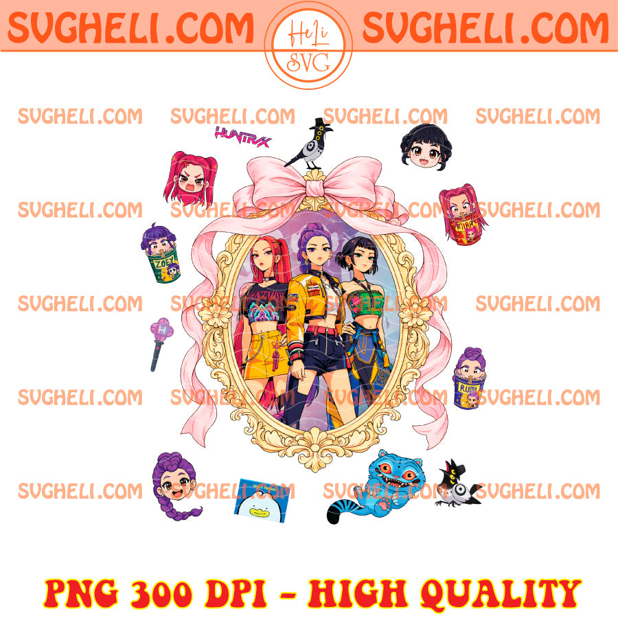 Huntrix Coquette Bow Mirror Kpop Demon Hunters Png