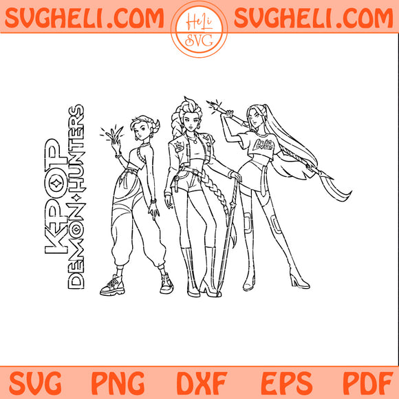 Huntrix KPop Demon Hunters Svg Huntrix Rumi Mira Zoey Svg Png Dxf Eps Pdf Files