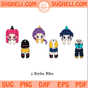 Huntrix Paper Doll Svg Huntrix Girl Team Design Svg