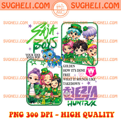 Huntrix Saja Boys St Patricks Day Kpop Demon Hunter Png