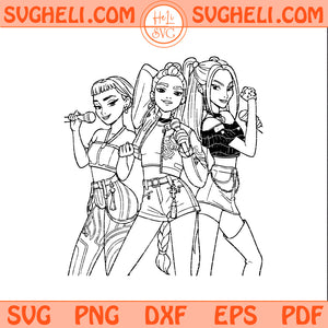 Huntrix Silhouette Svg Girl Band K Pop Demon Hunter Svg
