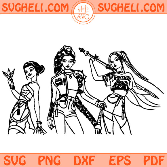 Huntrix Svg Rumi Mira Zoey Hunter Svg Kpop Demon Hunters Svg Png Dxf Eps Files