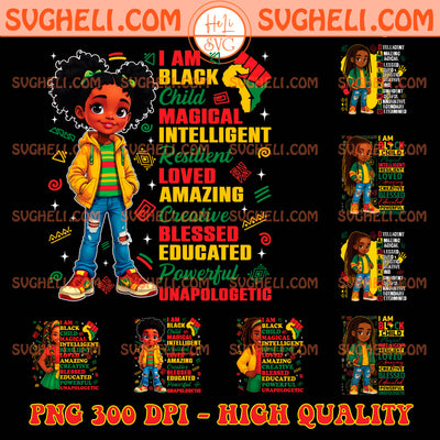 I Am Black History Month African Americans Boys Kids Png
