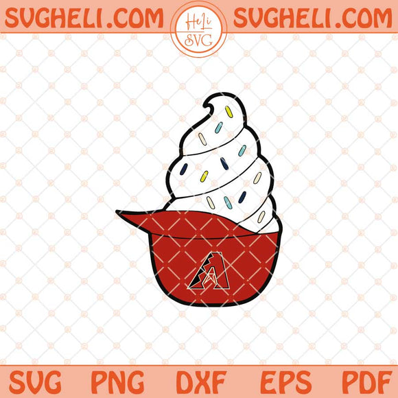 Ice Cream Arizona Diamondbacks Hat Svg Arizona Baseball Svg Png Dxf Eps Files