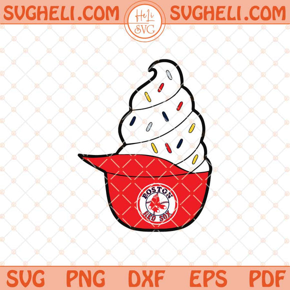 Ice Cream Boston Red Sox Hat Svg Red Sox Ice Cream Hat Svg Png Dxf Eps Files