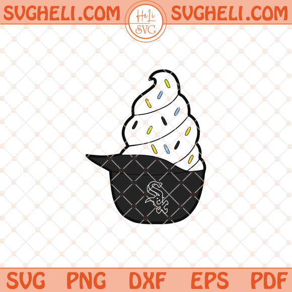 Ice Cream Chicago White Sox Hat Svg White Sox Ice Cream Svg Png Dxf Eps Files
