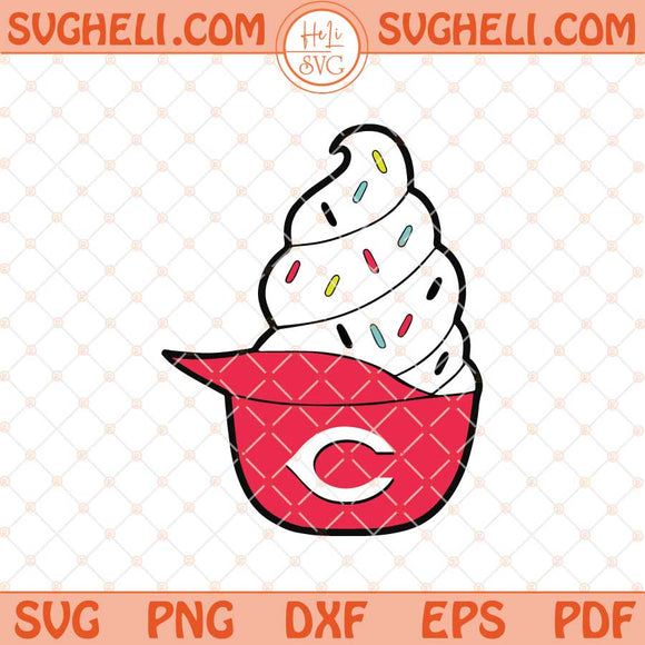 Ice Cream Cincinnati Reds Hat Svg Reds Ice Cream Hat Svg Png Dxf Eps Files