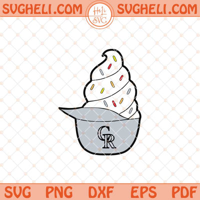Ice Cream Colorado Rockies Hat Svg Rockies Ice Cream Hat Svg Png Dxf Eps Files